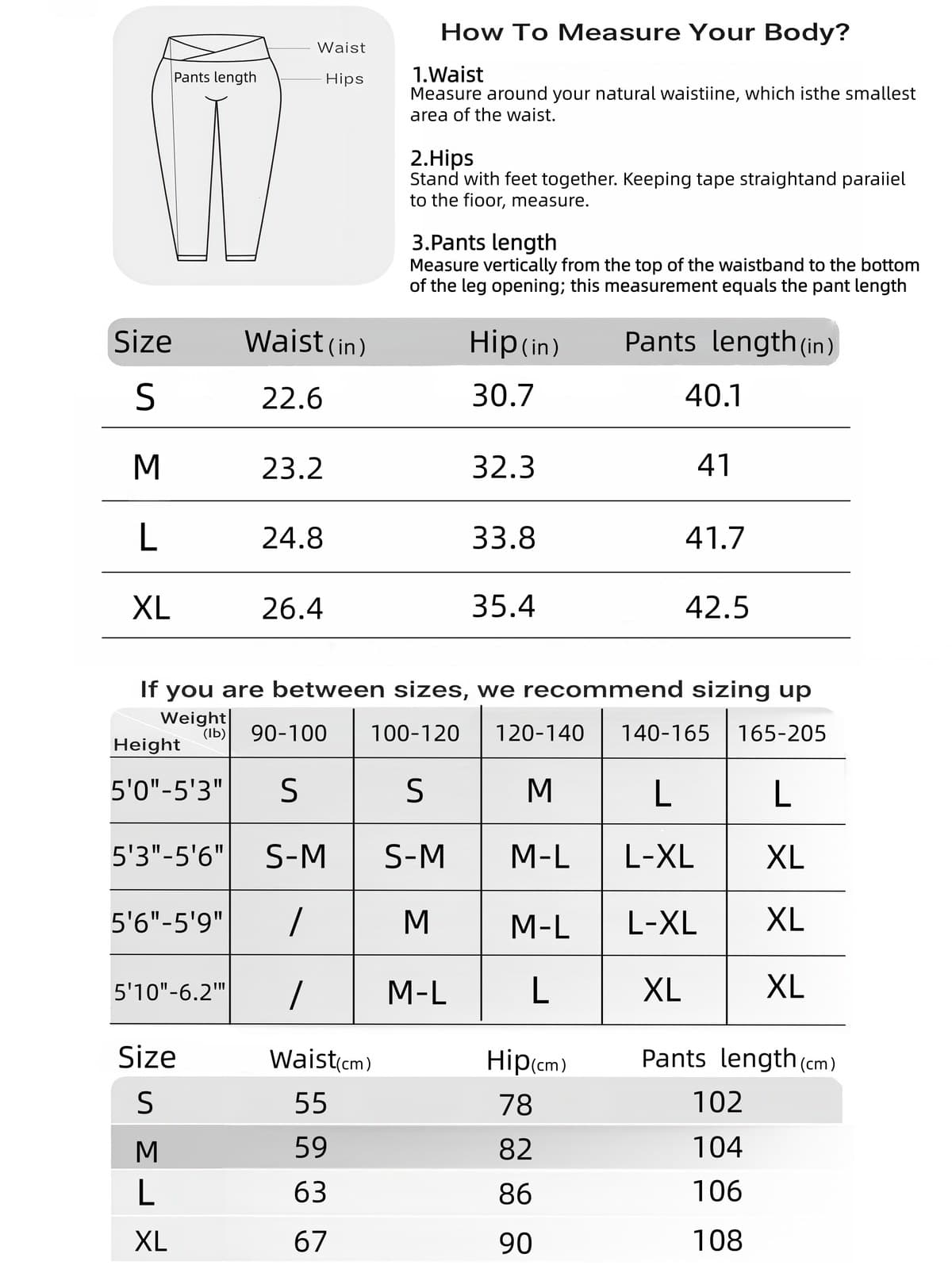 KR01-0010 size chart