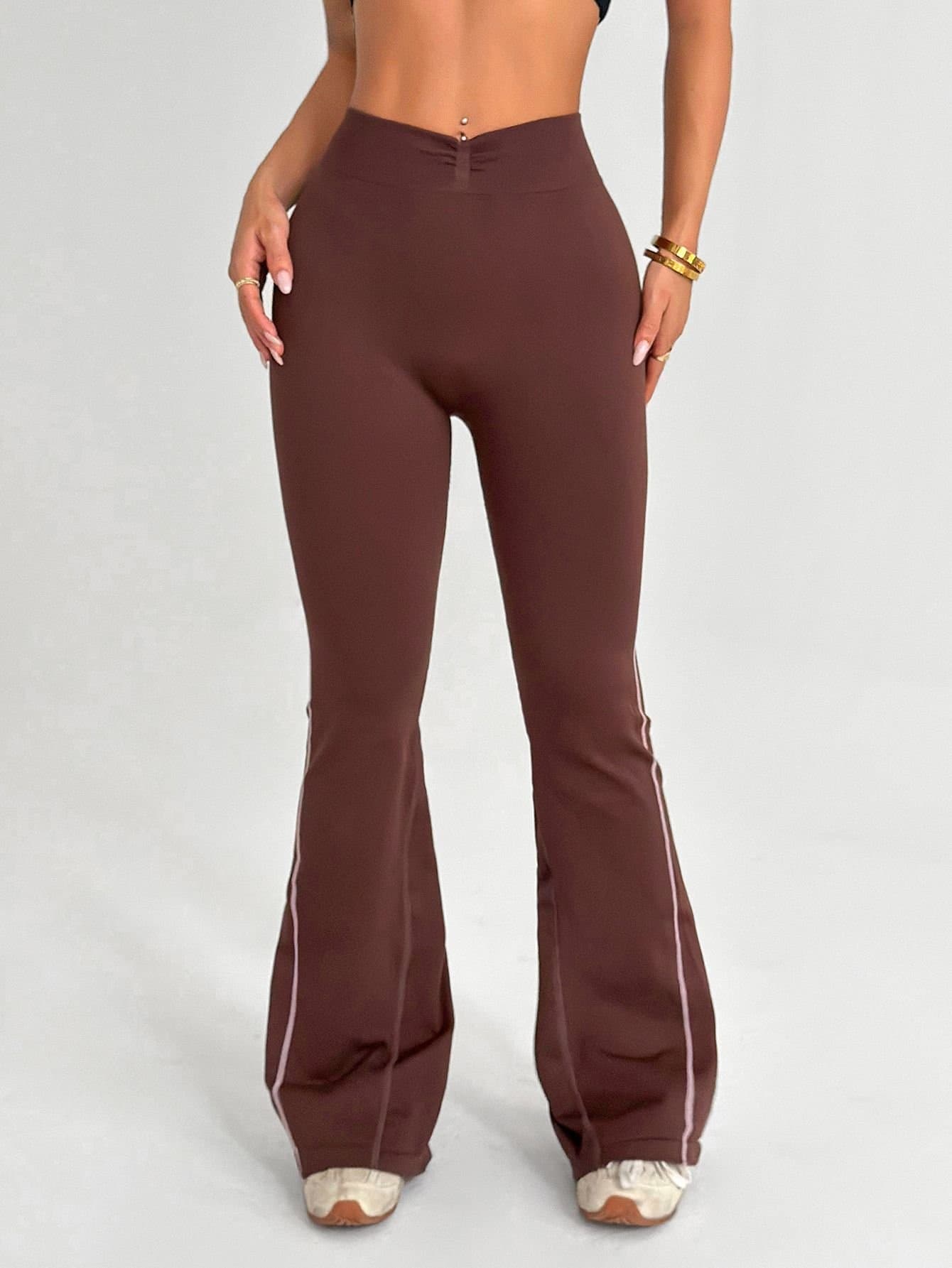 Flared High-Waist Active Pants - product view 1 - KR02-0004