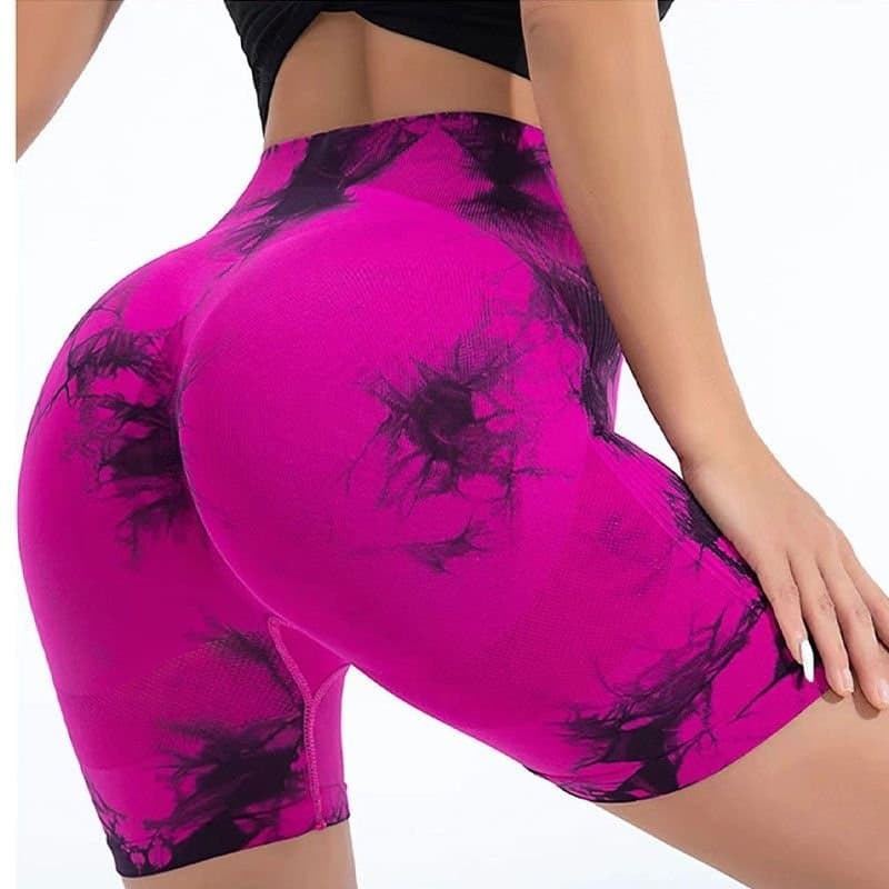 Tie-Dye High-Waist Biker Shorts - product view 1 - KR02-0006