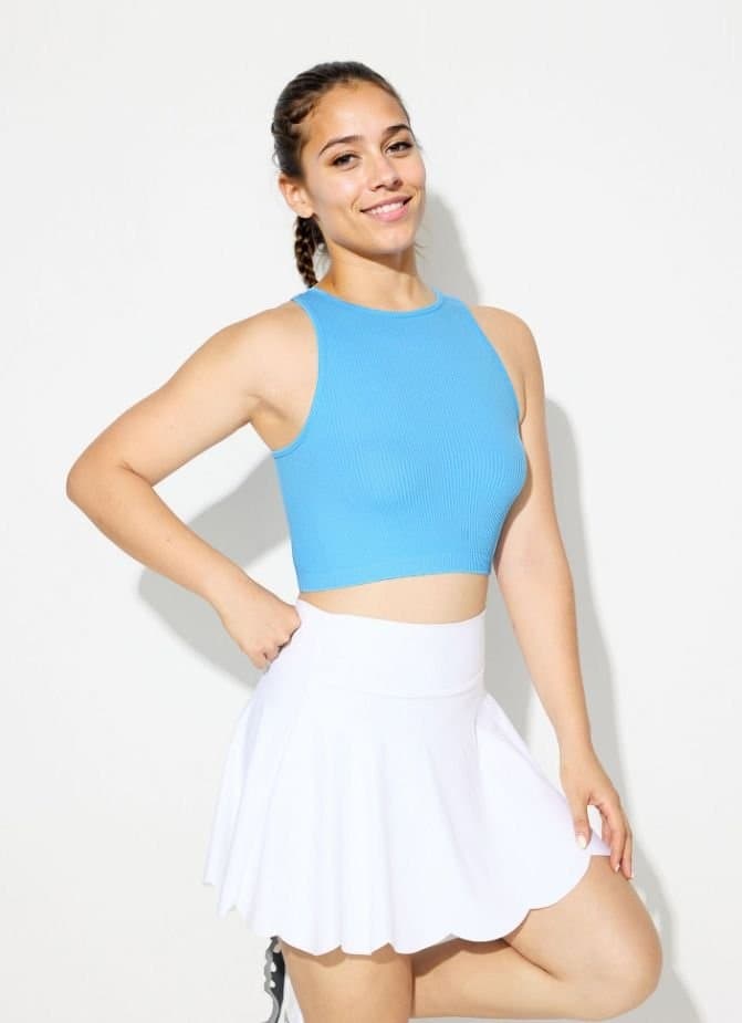 Sleeveless Top & Pleated Tennis Skirt Set - product view 1 - KR02-0034
