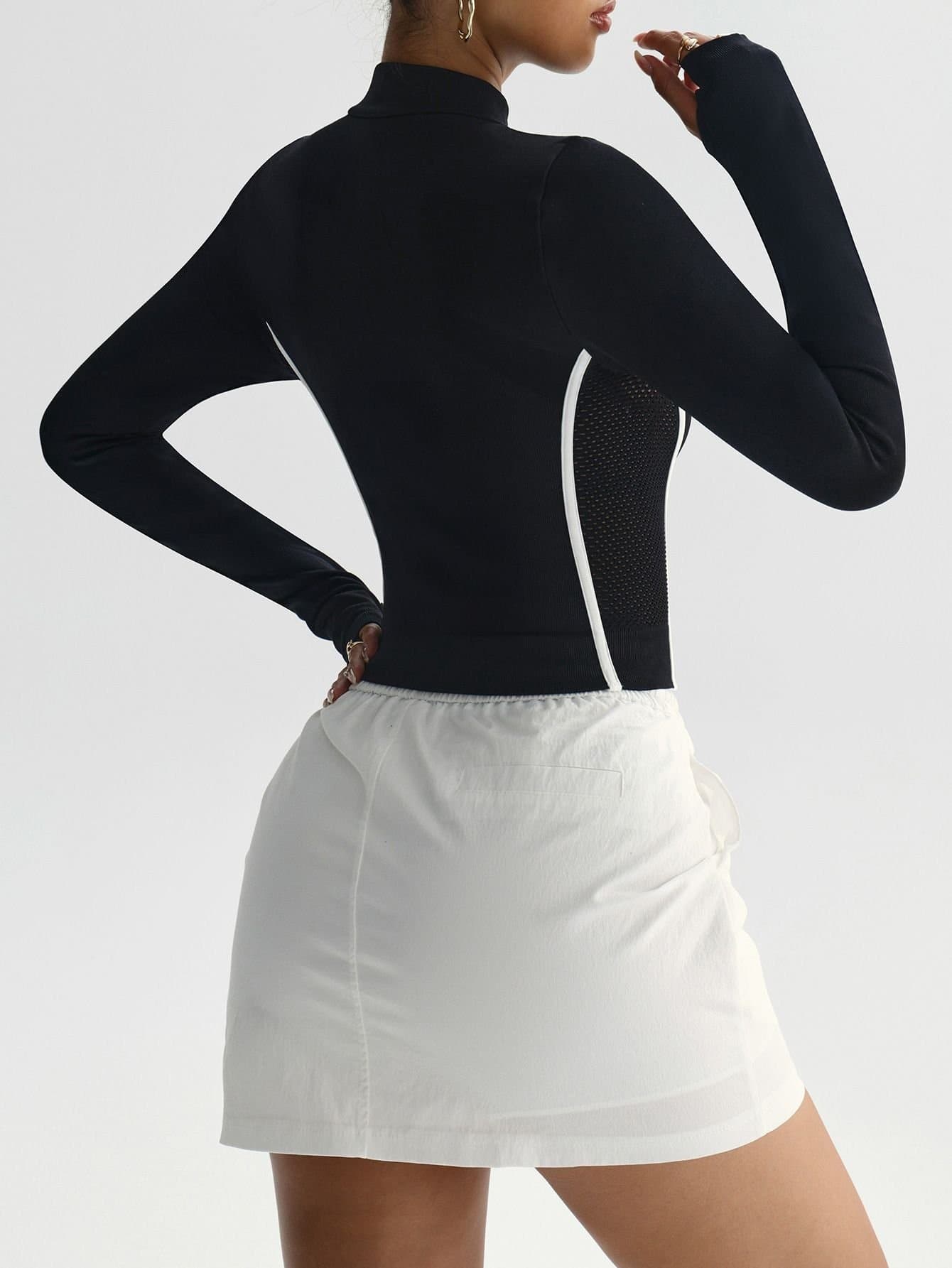 Zip Long-Sleeve Top & Tennis Skort Set - product view 1 - KR02-0035